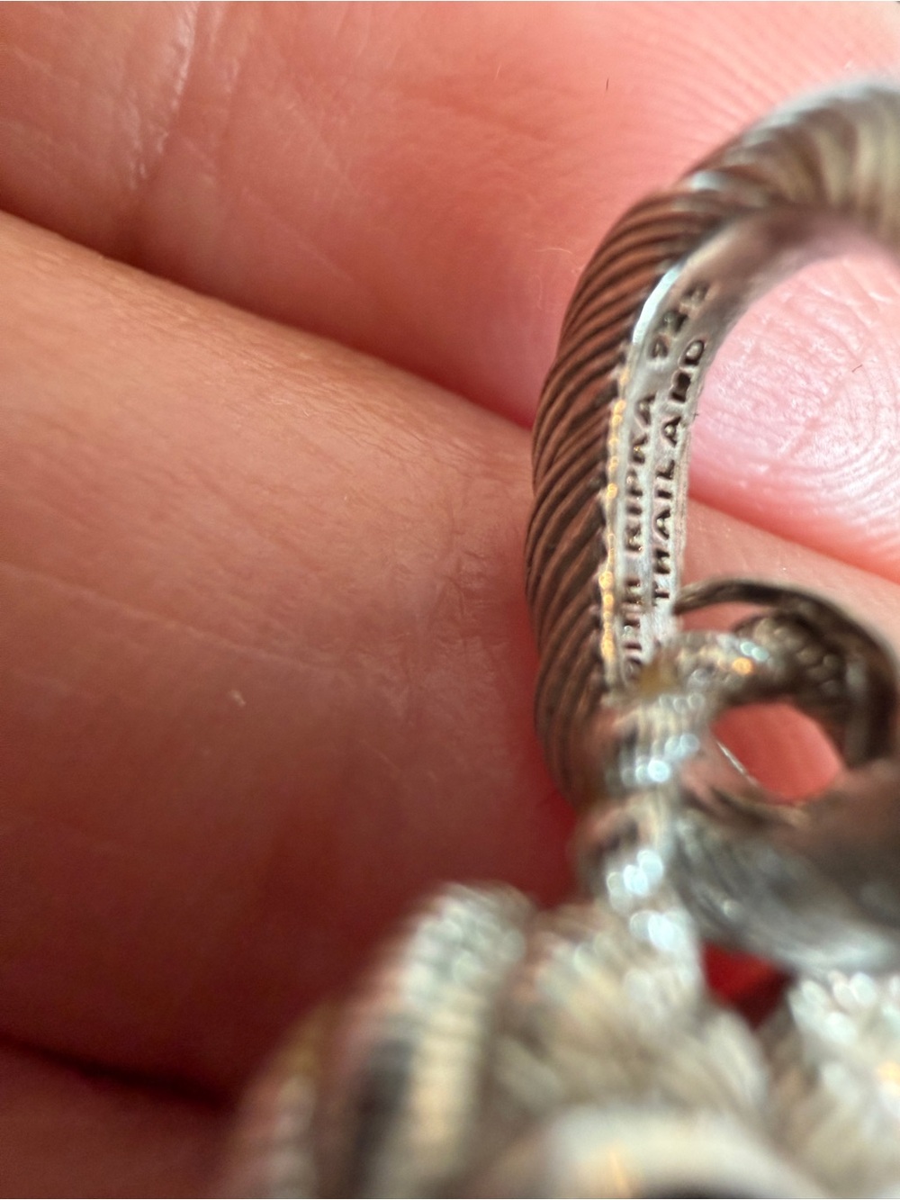 JUDITH RIPKA STERLING SILVER PENDANT/ENHANCER, BALE OPENS small - Picture 4 of 5